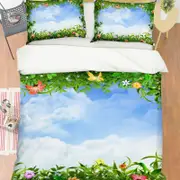 3D Flower Grass 372 Bed Pillowcases Quilt King Size