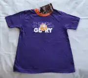 Perth Glory A-League Boys Purple Printed Short Sleeve T Shirt Size 6 New