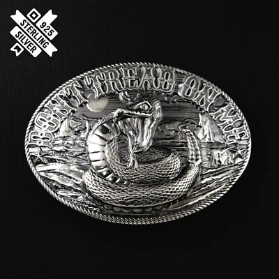 Don't Tread on Me belt buckle 925 Silver buckle, Historical American flag