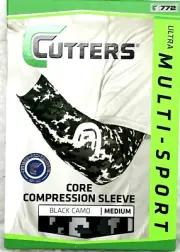 Shock Doctor Cutters 772 Core Compression Sleeve Sz Med. Multi-Sport Black Camo