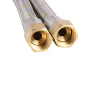 Bromic Stainless Steel Braided 10mm Gas Hose 3/8 SAE FF x 3/8 SAE FF x 120cm - 10HKS1200