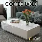 100cm White Coffee Table 4-Drawer Storage Shelf Gloss Wooden Living Furniture