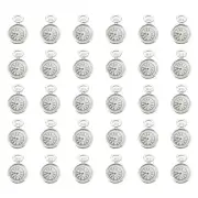 30Pcs 0.67x0.43" Zinc Alloy Watch Clock Charm Pendant, Silver Tone