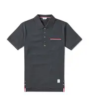 Thom Browne RWB Trim Pocket Patch Polo Shirt 1,2,3 dark gray