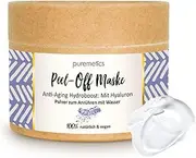 [Puremetics] Peel-Off Mask "Hyaluron" (65 g = 7 applications) for dry, tired and mature skin, anti-ageing hydroboost zero waste, 100% natural, vegan and plastic-free, natural cosmetics without plastic