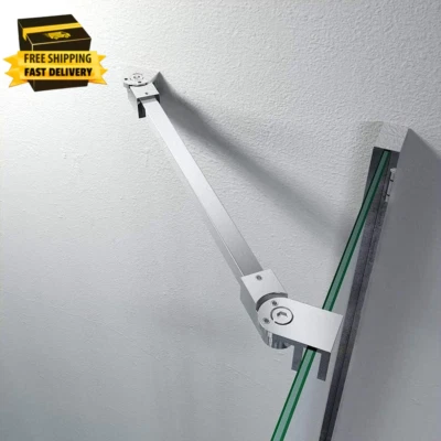 40Cm / 15.7" Stainless Steel Frameless Shower Door Fixed Panel Wall-To-Glass Sup