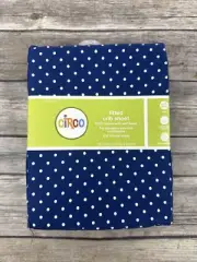 Circo Fitted Crib Sheet 100% Cotton 200 Thread Count 28x52 Blue Polka Dot