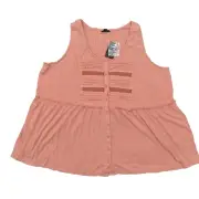 NEW Torrid Women's Plus Size 3 Blouse Top Sleeveless Pink Rayon Scoop Neck