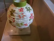 3- Crate & Barrel Paper Lantern Floral Pattern NWT,YELLOW W GREEN ORANGE FLOWER