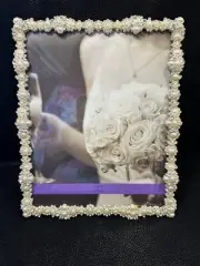NIB Arte De Casa 8 X 10 Picture Frame Elegance Pearl & Rhinestone #6056-80IV