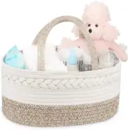 Ausale Baby Diaper Caddy Organizer, Cotton Rope Diaper Basket Caddy, Foldable...