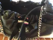 ALEXANDER MCQUEEN Black Bundle Mini Calfskin Drawstring Shoulder Bag With Chain