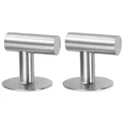 2Pcs Stainless Steel Hat Hooks, Towel Hooks Robe Hooks(50x50mm Silver)