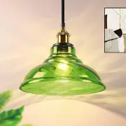 Vintage Pendant Light, Mid Century Modern Pendant Light with Hand Blown Green...