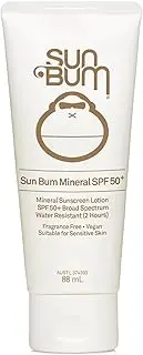 Sun Bum Mineral SPF 50 Sunscreen Body Lotion - Broad Spectrum Moisturizing Sunscreen with Vitamin E - Vegan and Hawaii 104 Act Compliant (Made without Octinoxate & Oxybenzone) - 88g