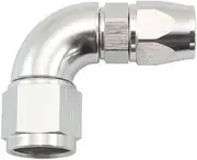 Aeroflow Stepped 90 Degree End -6 Hose to -8AN Reducer Hose End Silveteflon - AF573-06-08DS