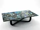 36"x24" Labradorite Blue Dining Table Handmade Kitchen Counter Hallway Furniture
