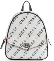 NEW GUESS Women's Logo Print Small Backpack Bag Handbag Purse - White