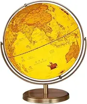 Retro 32cm World Globe - 720° Rotating Geographical Atlantic Globe for Home Decor