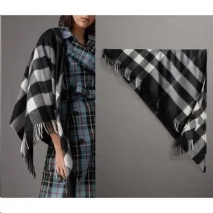 高雄凡賽斯歐洲精品 BURBERRY BBR 經典格綾文 三角形 圍巾、披肩