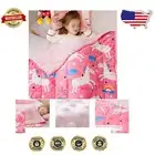 Reversible Crystal Velvet Weighted Blanket for Kids - 36x48 Inch, Pink Unicorn