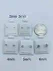3mm Sterling Silver CZ Helix Screw Back Stud Earrings