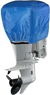 Outboard Motor Cover -Outboard Engine Cover Waterproof 600D Heavy Duty Boat Engine Hood Covers - Fit for Motor 20-50 HP Boat Motor Cover, Blue (24" L x 18" W x 20" H)