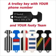 Customised Removable Shopping Trolley Key Token Aldi, Coles AFL Theme