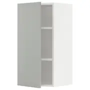 METOD wall cabinet with shelves, white/Havstorp light grey, 40x37x80 cm