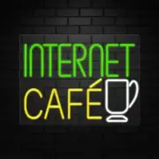 Internet Cafe Neon Sign for Retail Displays | LED Flex Neon | 24"W x 18"H x 1"D