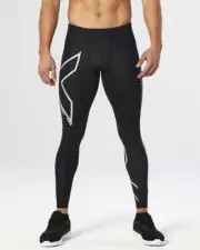 2XU Mens Hyoptik Compression Long Tights – (Black/SRF)