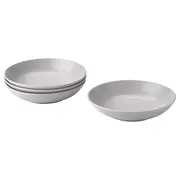 FÄRGKLAR deep plate, matt light grey, 23 cm