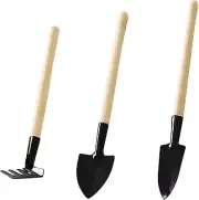 3PCS Mini Garden Tools Portable Garden Hand Tools Set Miniature Gardening Rake T
