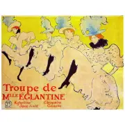 Troupe de Mlle Eglantine Ad Poster Toulouse-Lautrec FRIDGE MAGNET, 1896 Can Can
