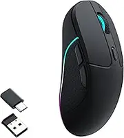 Keychron M3 Wireless Mouse, PAW3395 Sensor with Programmable Macro Button 26,000 DPI Supports 2.4 GHz/Bluetooth 5.1, 79g Ultra-Light Ergonomic Design Up to 70 Hours Using for PC Mac Laptop - Black