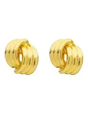 [Barcs] Tube Clip Knot Earrings in Gold