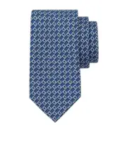 Gancini-print silk tie One size Blue