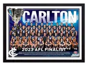 Framed 2023 Carlton Blues AFL Finalists Poster - 84cm x 59.5cm x 3cm