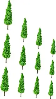 12pcs Simulation Green Tree Simulated Artificial Green Plants Fairy Garden Pond Green Grass Artificial Plants Tree House Accessories Scene Outdoor Vines Model Diorama Kit Plastic