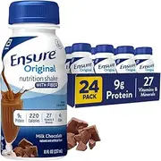 Ensure Original Nutrition Shake with Fiber, 9g High-Quality Protein, Meal Replacement Shakes, Chocolate, 8 Fl Oz, Pack of 24