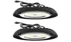 2 Pack UFO LED High Bay Light, Plug & Play Lighting for Warehouse, 6000K Dayligh