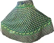 [Rastogi Handicrafts] Women’s Bohemian Long Skirt, Elephant Print Cotton Long Skirt with Elastic Waist