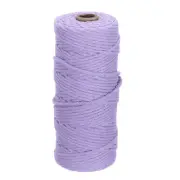 3mm x 109 Yard Light Purple Cotton Macrame Rope, 2 Strands Twisted Cotton Cord
