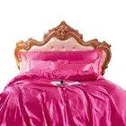 Beddings Hot Pink Full Size 3 Piece Satin Duvet Cover Set Polyester polyester,sa