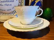 Lomonosov Imperial Porcelain COFFEE Cup Saucer Plate Bone China SET LFZ BERIOZKA