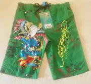 NEW W Tags ED HARDY Boys Retro Quick Dry Lined Board-shorts Pants RARE. Size 6.