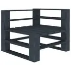 Outdoor Corner Pallet Sofa Garden Patio Lounge Seat Bench Chair Pine Wood Grey