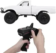 1:16 Scale White RC Car, 2.4GHz Remote Control Car Toy with Powerful Motor for Sand, Muddy, Rock Mountain Roads Travel, LED Lights, Rubber Tires Non-Slip, Fun Night Driving,