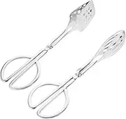 LABRIMP Salad Clip Steak Clip Bread Tong Set 2pcs Stainless Steel Food Tongs for Occasions