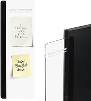 uxcell Monitor Memo Board, Transparent, Black Standard Right Self-Adhesive Sticky Note Holder Side Note Attachment Computer Accessories for Home Office Computer, 1 Pcs